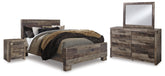 J&M Furniture - Ashley Furniture - Derekson Queen Bed with Mirrored Dresser and Nightstand - Queen Bed with Mirrored Dresser and Nightstand - B200B40